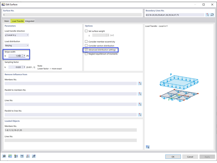 FAQ 005335 | Распределение нагрузки на стержни выглядит по-разному при использовании поверхности передачи нагрузки и мастеров нагрузки. В чем причина?