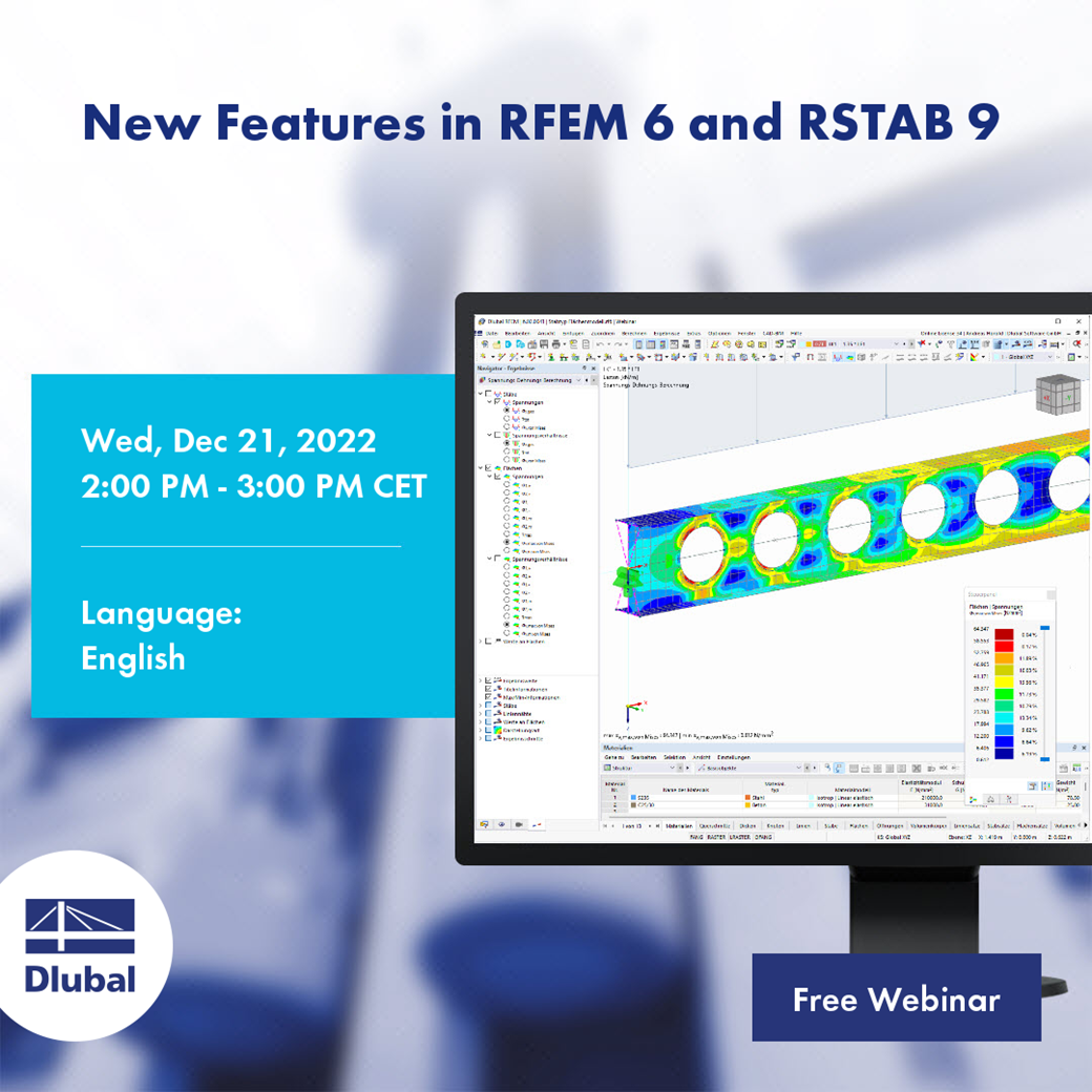 Ознакомьтесь с последними функциями RFEM 6 и RSTAB 9 в этом подробном изображении вебинара.