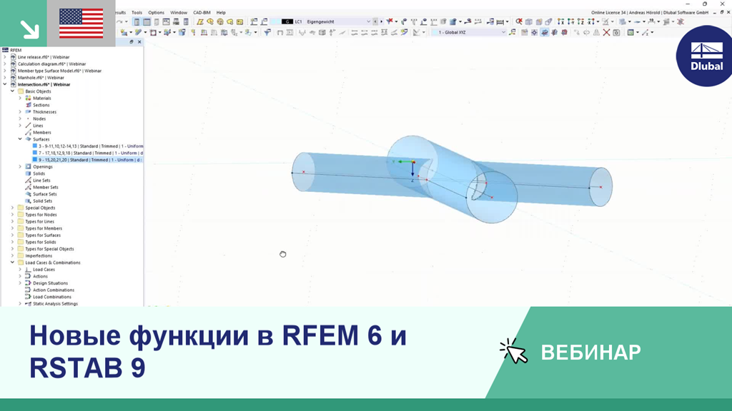 Illustration demonstrating new features and capabilities in RFEM 6 and RSTAB 9 software.