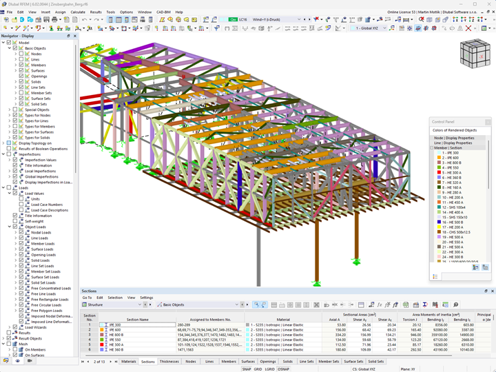 Модель горной станции в программе RFEM