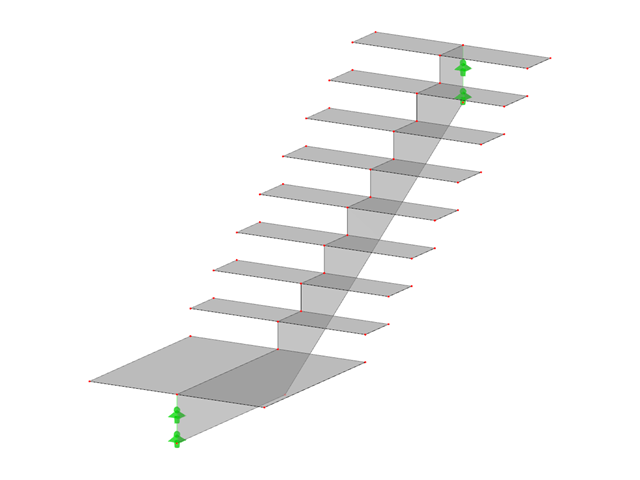 Модель 003898 | STC031 | Однопролетная лестница с нижней площадкой