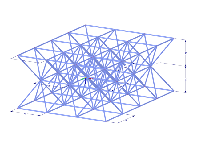 Модель 003118 | 3TS001 | Пространственная каркасная конструкция с параметрами