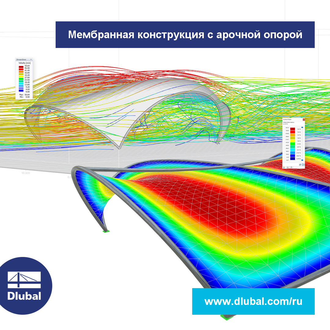 Мембранная конструкция с арочной опорой