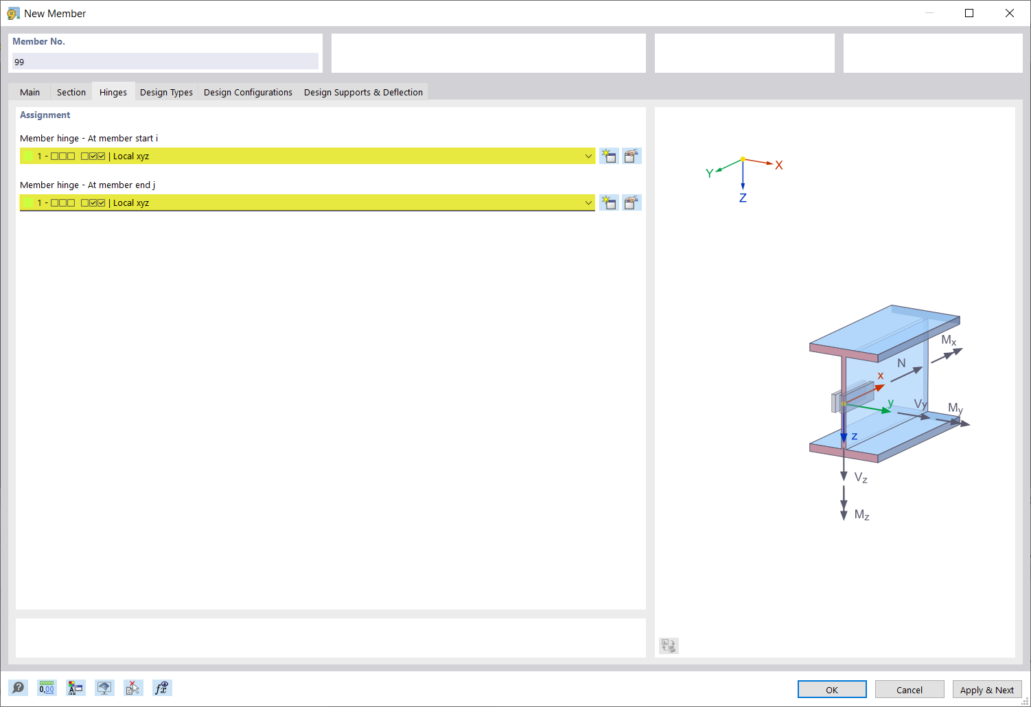 Введите шарниры на конце стержня