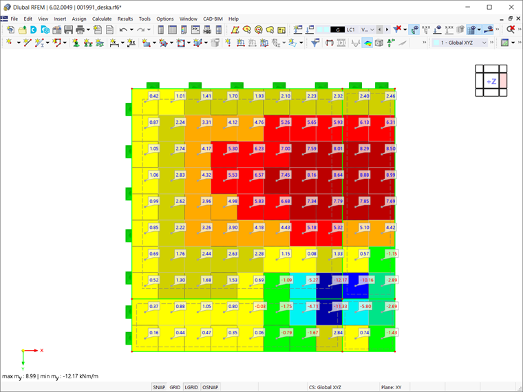 Тип сглаживания «Константа в элементах сетки»