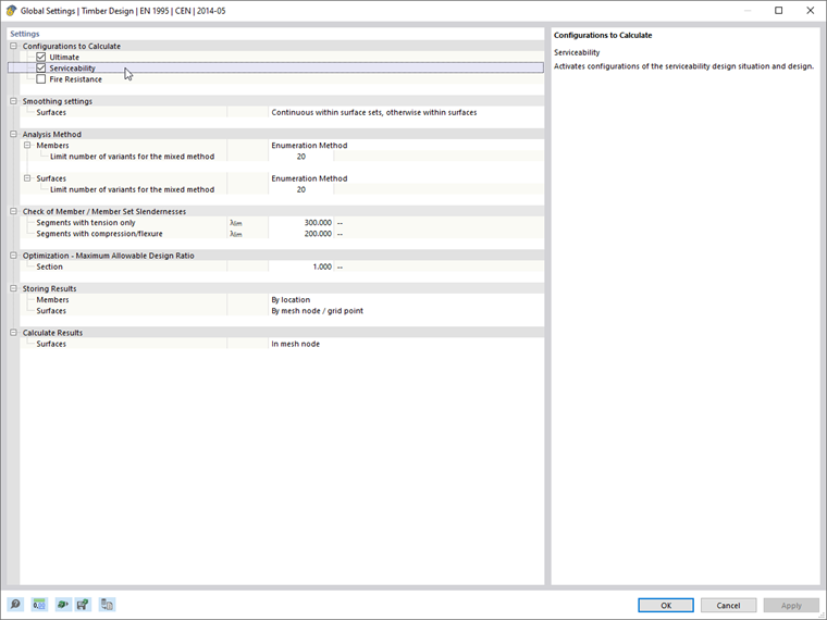 Общие параметры для расчета деревянных конструкций