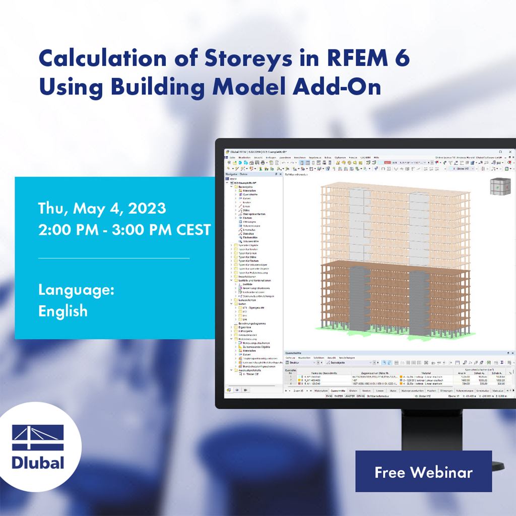 Расчёт этажей в RFEM 6 с использованием аддона Модель здания