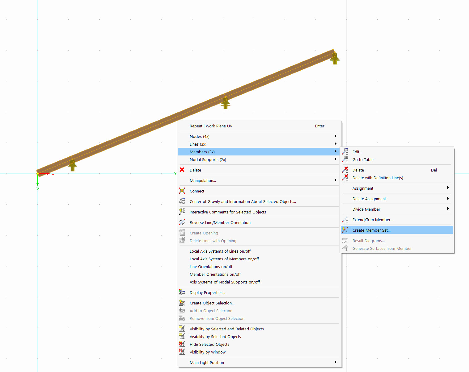 Создание нового набора стержней