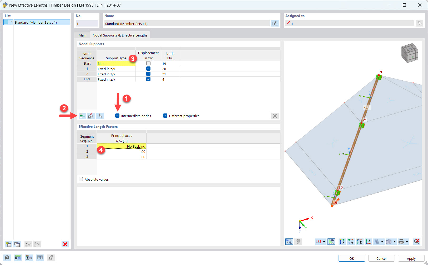Узловые опоры и коэффициенты эффективной длины