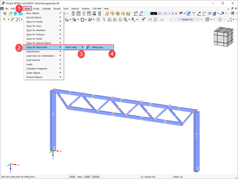 Вставка нового стального соединения