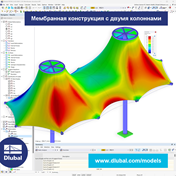 Мембранная конструкция с двумя колоннами
