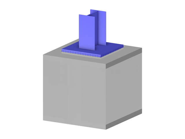 Модель 004145 | Колонна двутавра с фундаментным блоком