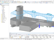 RFEM модель внешнего и внутреннего плавательных бассейнов AQUAtherm Straubing | © Баумрук + Освальд