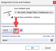 Подробное изображение соответствия линии и поверхности в линейном сварном соединении