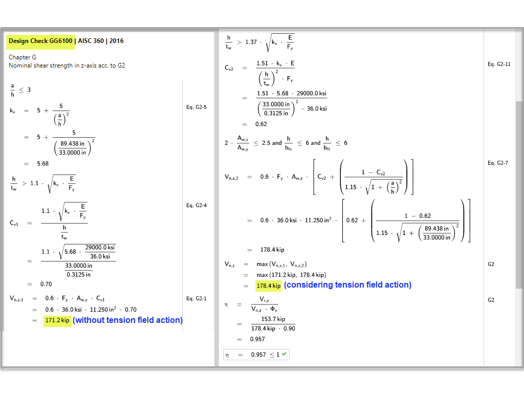 КБ 001861 | Расчёт плоских балок по AISC 360-16
