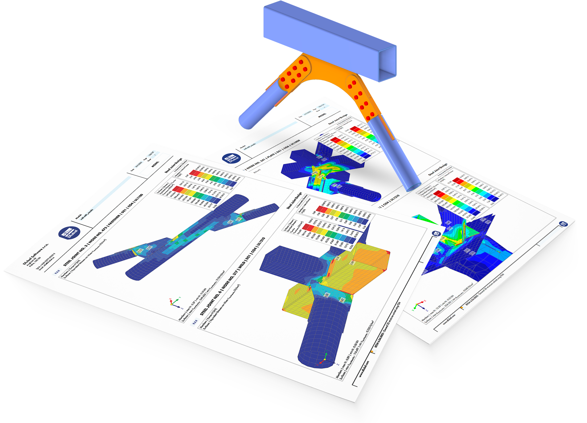 Стальное соединение с протоколом результатов