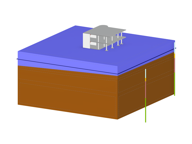 Модель 004736 | Железобетонное здание на модели грунта