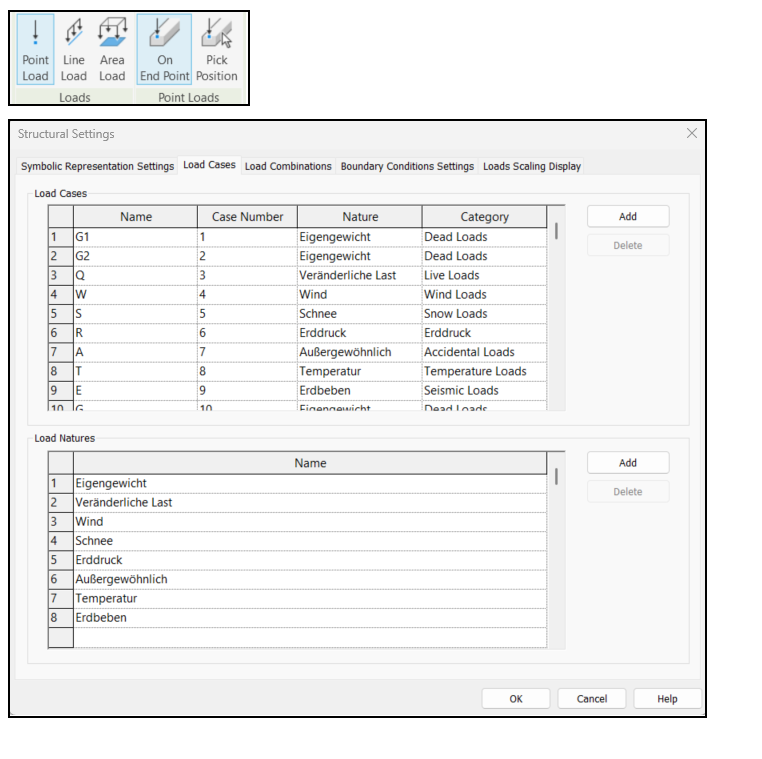 Объекты нагрузок в Revit