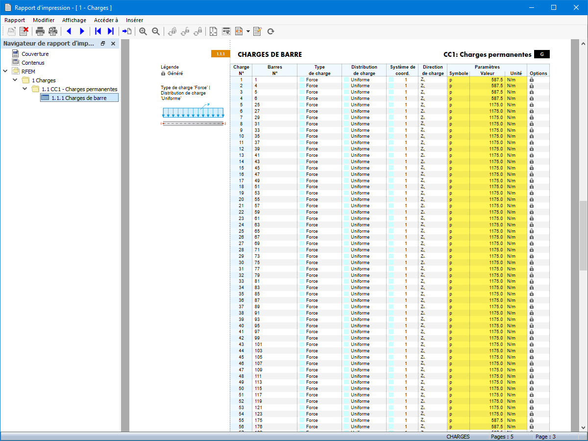 Часто задаваемые вопросы 005562 | Существует ли способ отобразить при создании протокола результатов значения нагрузок, созданные поверхностями для передачи нагрузки?