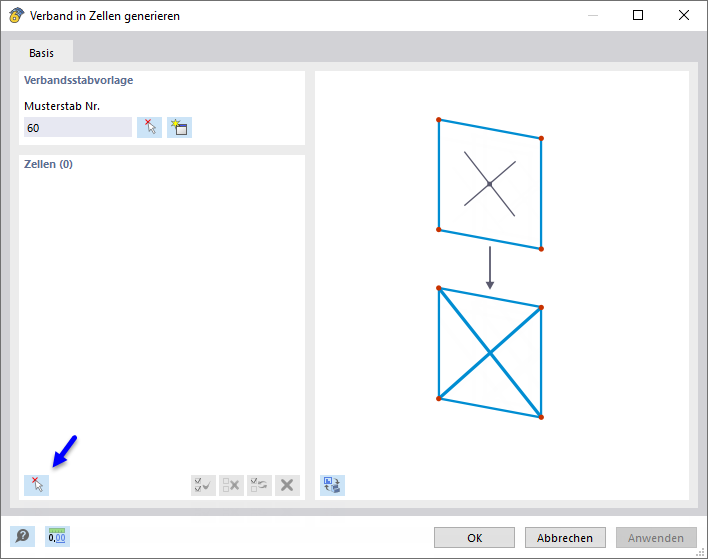 Диалоговое окно «Создать связи в ячейках»