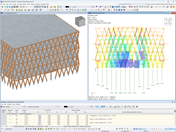 Модель RFEM офисного здания с внутренними силами стержня