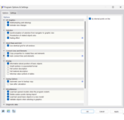 Диалог «Опции программы и настройки», вкладка «Опции»