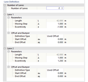 Определение полосы движения с смещением