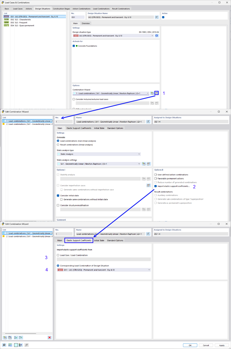 Мастер комбинаторики импортирует коэффициенты упругой опоры | Взаимодействие грунт-здание