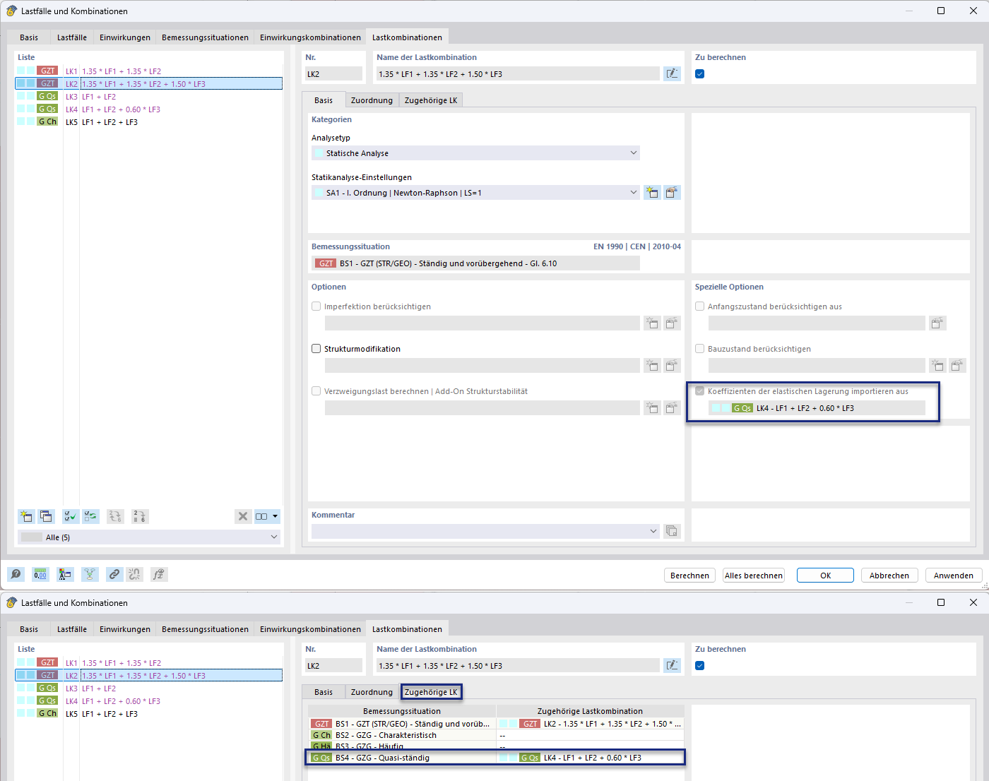 Автоматический импорт коэффициентов упругих опор | Взаимодействие грунт-здание | Коэффициенты основания и сочетания нагрузок