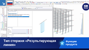 Тип стержня Линия результатов интегрирует усилия в стержне