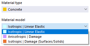 Модели материалов для бетона