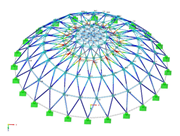 Стальная конструкция сферической структуры, разработанная с поддержкой ИИ и подробно проанализированная.