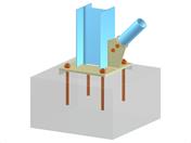 Модель 005692 | База колонны с узловой накладкой и болтовым диагональным соединением