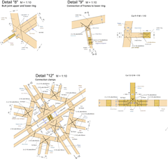 Детальный вид узла в деревянной конструкции