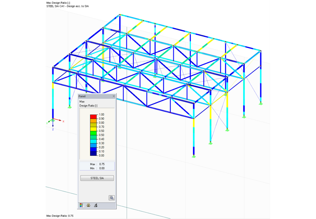 RF-/STEEL SIA 中 3D 渲染的设计结果