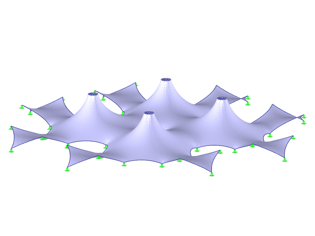 RFEM 附加模块 RF-FORMFINDING | Germany of membrane and cable structures 找形分析