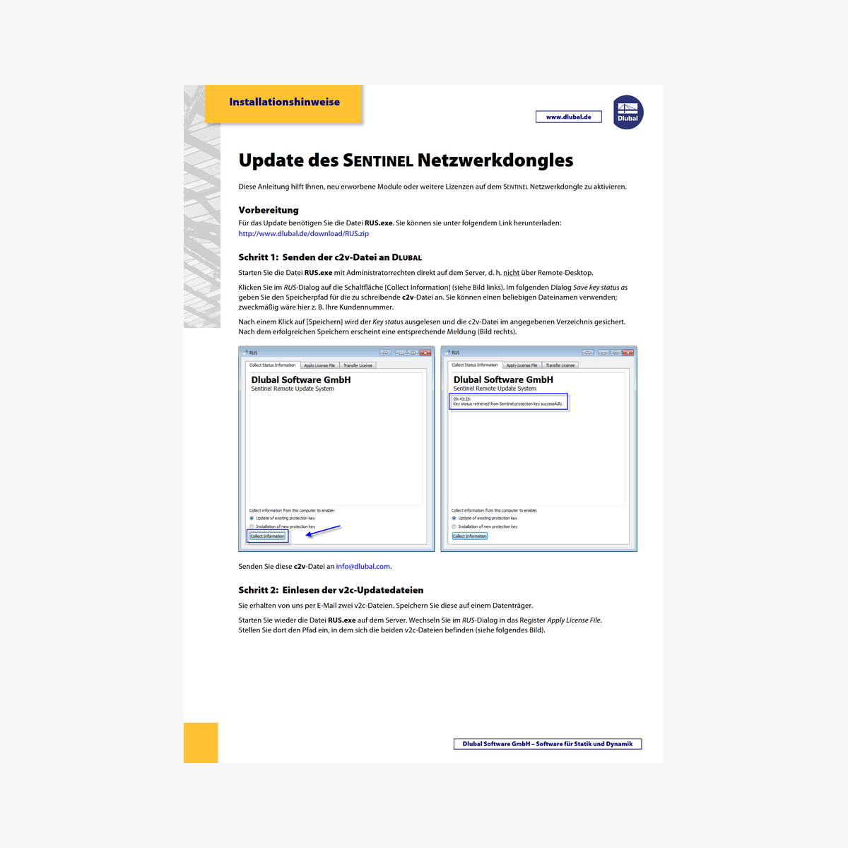 Update des SENTINEL Netzwerkdongles