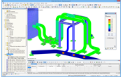 Graphical representation of pipeline analysis results in RFEM