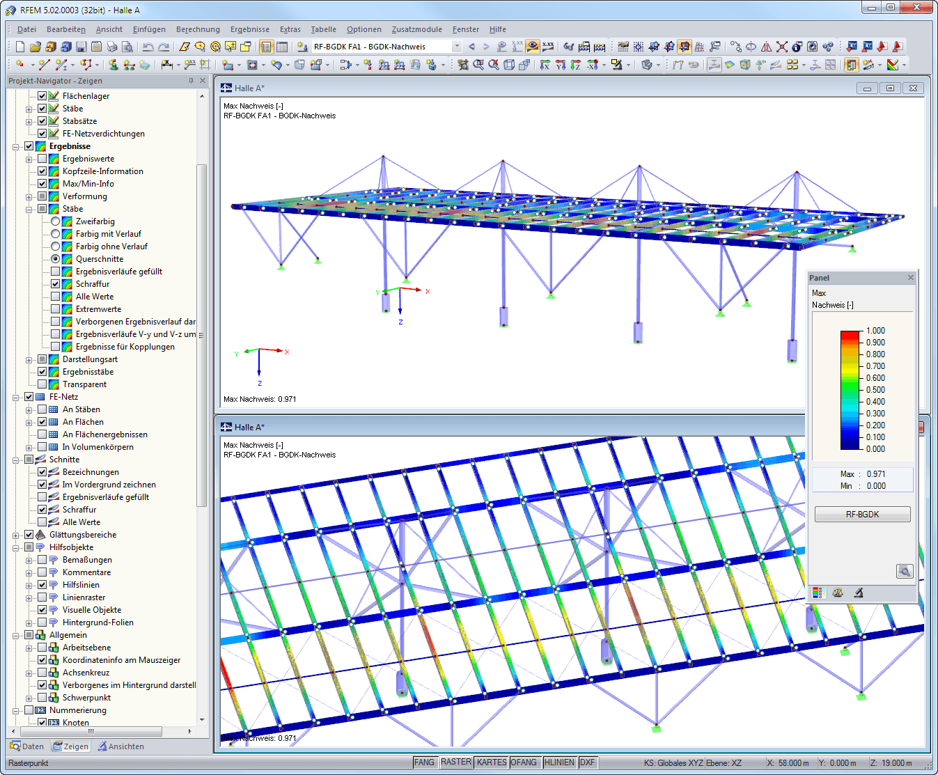 RFEM 中的图形结果显示