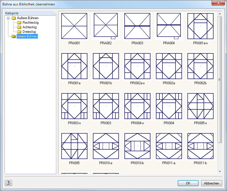 Bibliothek mit inneren Bühnen