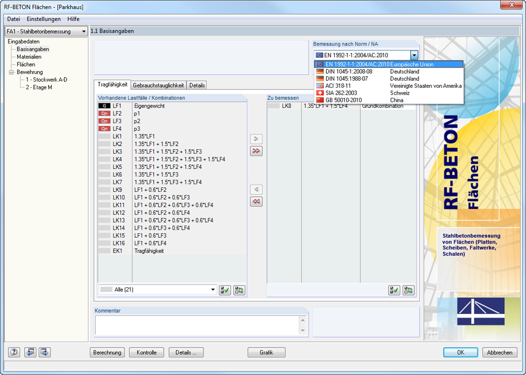 RF-BETON Flächen - 1.1 Basisangaben