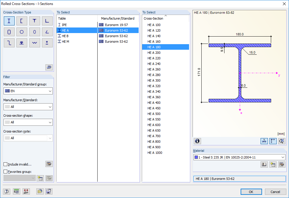 选择截面进行设计