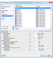Materialbibliothek mit berechnungs- und bemessungsrelevanten Kennwerten