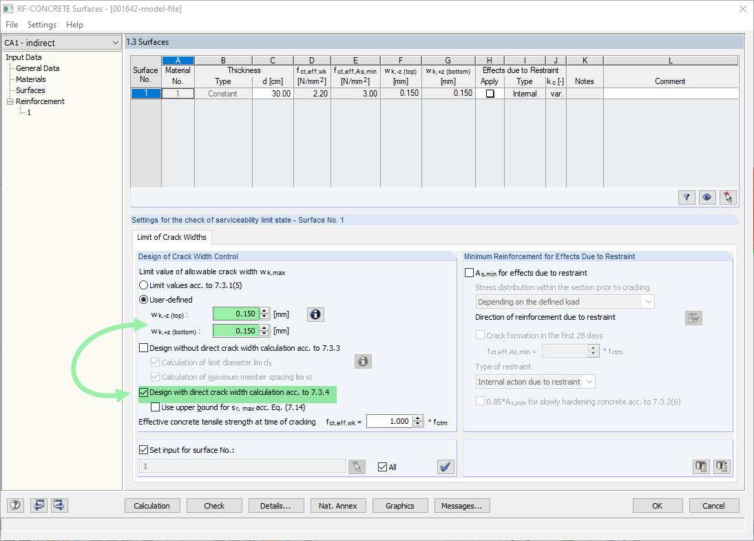 裂缝宽度小于0.2 mm