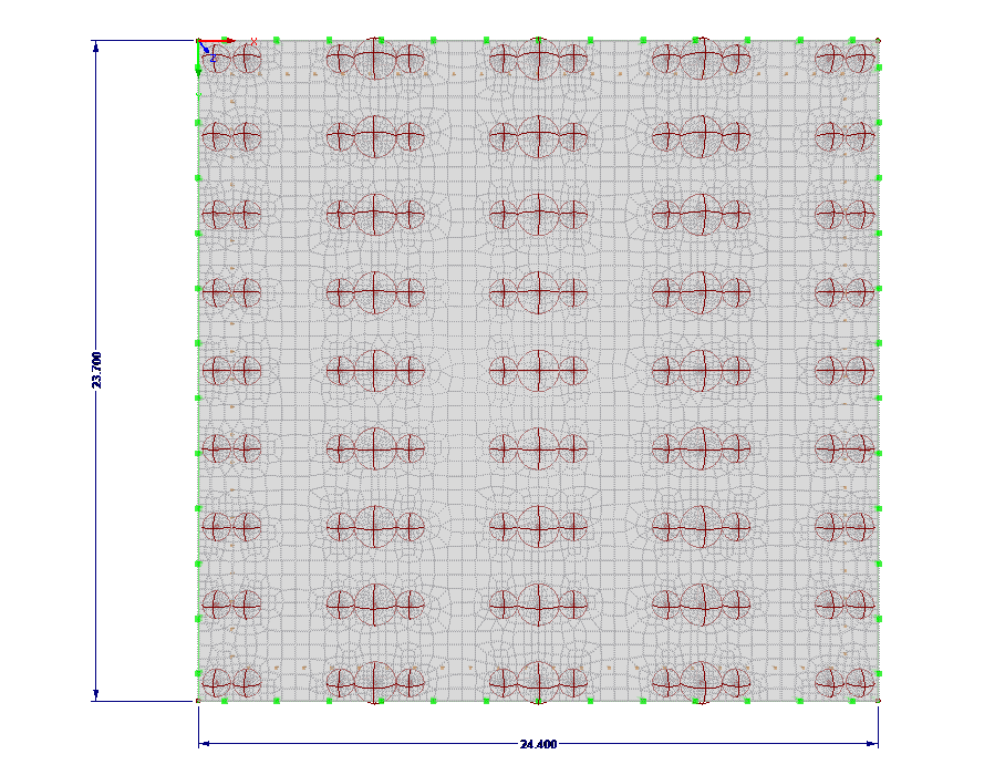 带有有限元网格细化和层板支座荷载的底板