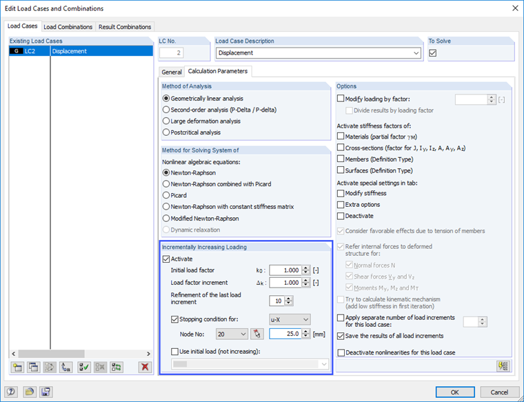 Vorgabe der stufenweise ansteigenden Belastung