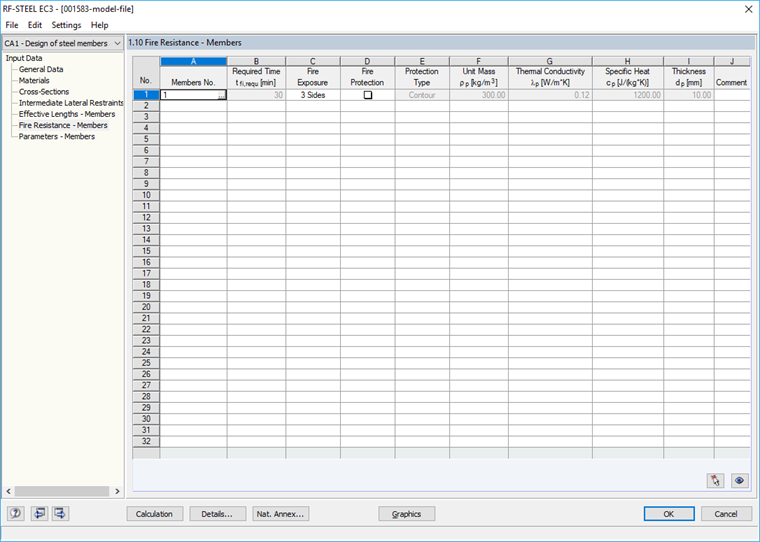 窗口1.10 Fire Resistance -杆件