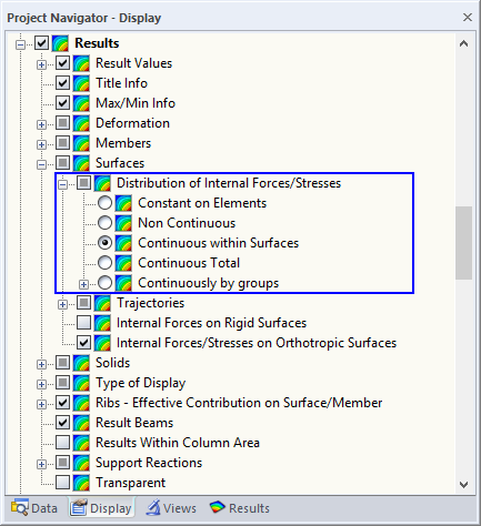 面的内力分布设置