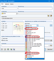 Spezielle Einstellungen für den Holzbau in den Basisangaben