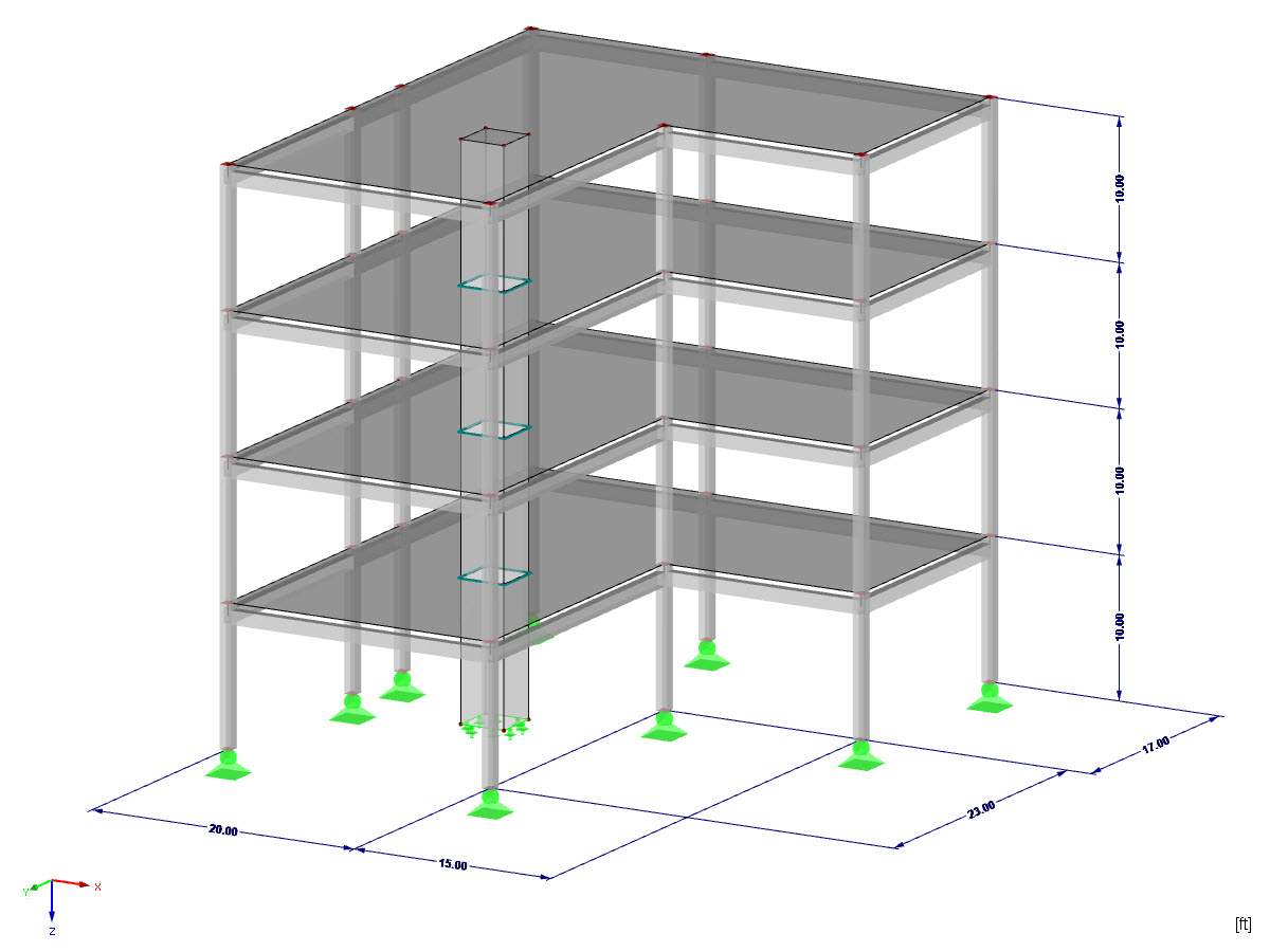 在 RFEM 中的建筑模型